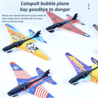 Foam Airplane Launcher Toy for Kids — Outdoor Flying Glider Plane, Parent-Child Play, Ages 4+