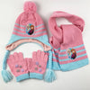 Disney Frozen Elsa and Anna Winter Accessories Set – 3-Piece Scarf, Hat, and Gloves for Kids, Keep Warm Knitting Woolen Yarn Cap