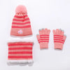 IYEAL Winter Children’s Warm Knitted Hat, Scarf & Gloves Set – Soft Velvet Lined Kids Winter Knitted Accessories for Boys & Girls