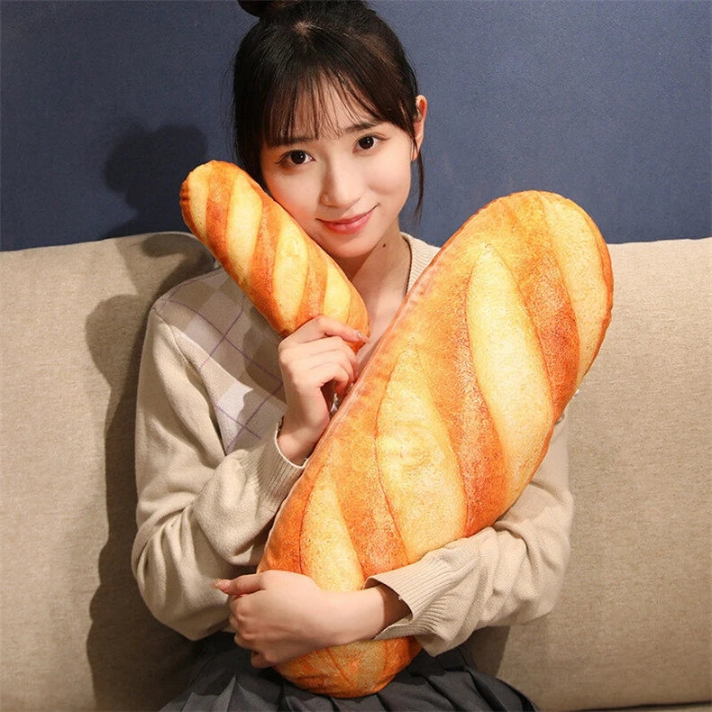 3D Bread Plush Pillow – Toast Food Cushion