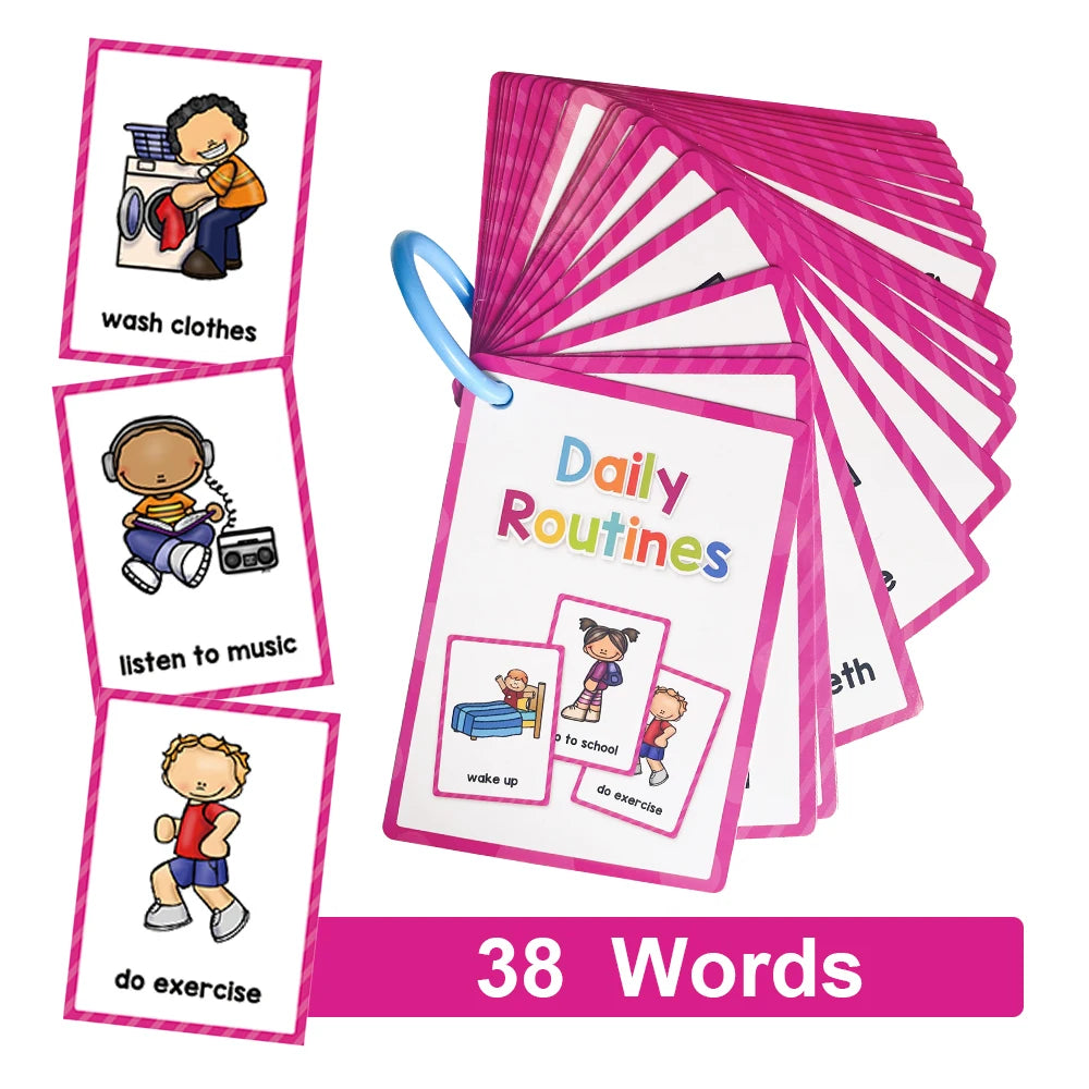 Montessori English Words Learning Flashcards – Early Educational Cards for Kids and Classroom Use
