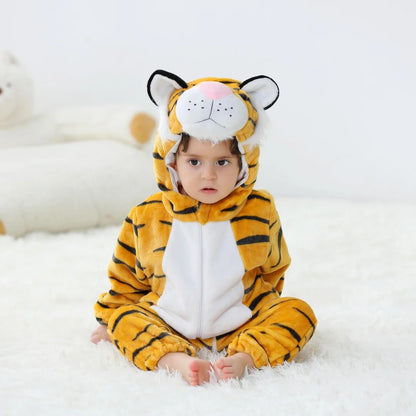Baby Animal Kigurumi Romper – Unicorn, Panda, Rabbit Cartoon Jumpsuit (Newborn & Infant Cosplay Pajamas, 0-24 Months)