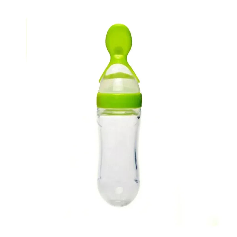 Mushy Food Feeder Spoon for Babies - Puree, Juices, Egg Custard Feeder, Press Type Bottle Spoon, Infant & Kids Nipple Utensils