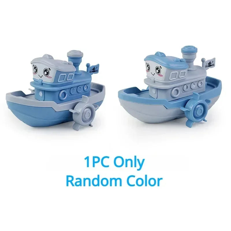 Baby Bath Clockwork Boat Toy – Cute Cartoon Wind-Up Ship for Kids