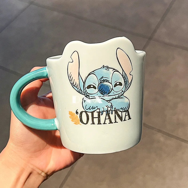 Disney Stitch Ceramic Kids Mug – Cartoon Handgrip Children's Water & Coffee Cup, 1-Pack Gift