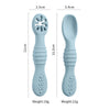 2PCS Silicone Baby Spoons Set – First Stage Utensils for Baby Led Weaning – Chew Training Spoons for Self-Feeding – Soft & Safe Baby Feeding Utensils