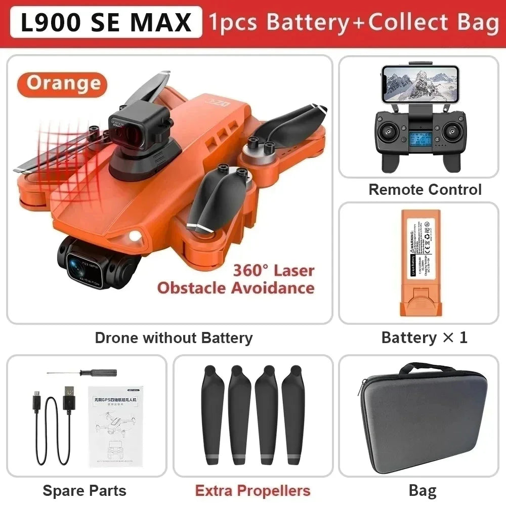L900 Pro SE Max GPS Drone – 4K Dual HD Camera 5G WiFi FPV Quadcopter with Obstacle Avoidance
