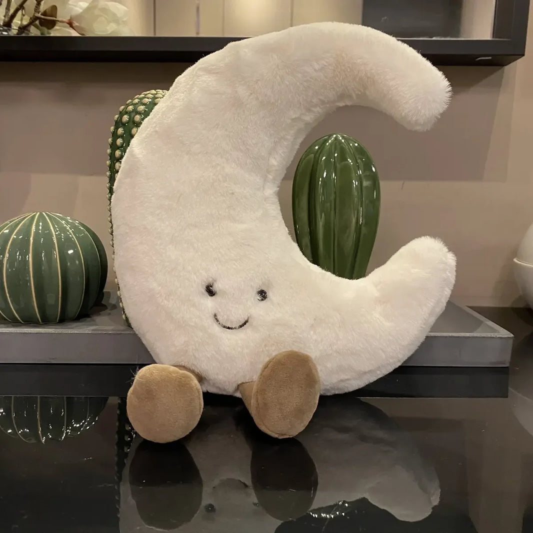Smile Face Moon and Sun Plush Cushion Toy