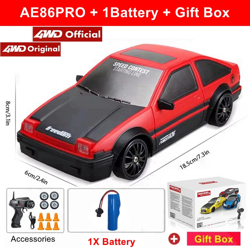 2.4G High-Speed Drift RC Car 4WD AE86 Model Remote Control Racing Toy