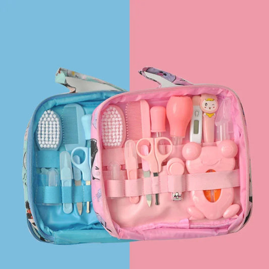 13PCS/Set Baby Health Care Kit - Newborn Nail Clippers, Hair Grooming Brush, Thermometer, Baby Essentials - Safe Material