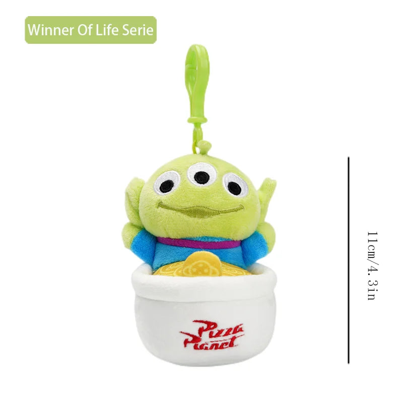 Disney Toy Story Alien Plush Pendant, Cute Kawaii Three-Eyed Backpack Keychain Toy