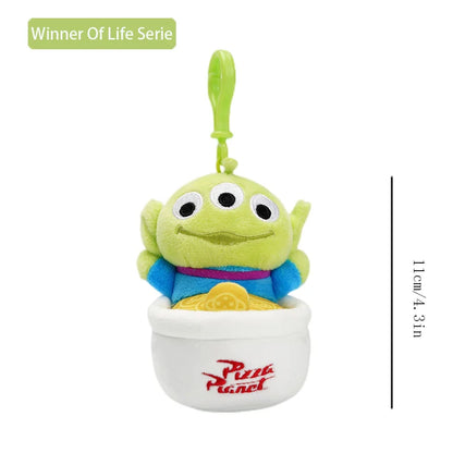 Disney Toy Story Alien Plush Pendant, Cute Kawaii Three-Eyed Backpack Keychain Toy