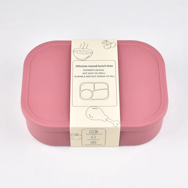 Silicone Food Storage Containers - Reusable Bento Lunch Box with Lids, Microwave & Dishwasher Safe, BPA-Free Storage Boxes