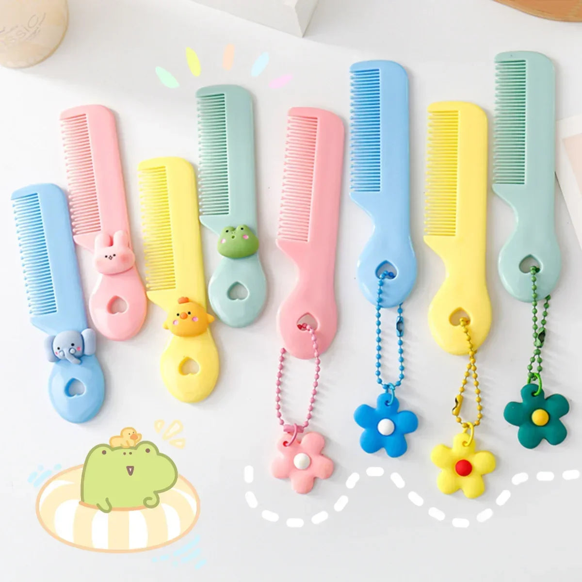 2023 New Children’s Small Anti-Screw Hair Brush Comb - Cartoon Mini Portable Untangling Bangs Round Tooth Hairbrush for Girls