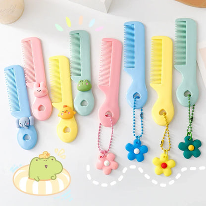 2023 New Children’s Small Anti-Screw Hair Brush Comb - Cartoon Mini Portable Untangling Bangs Round Tooth Hairbrush for Girls