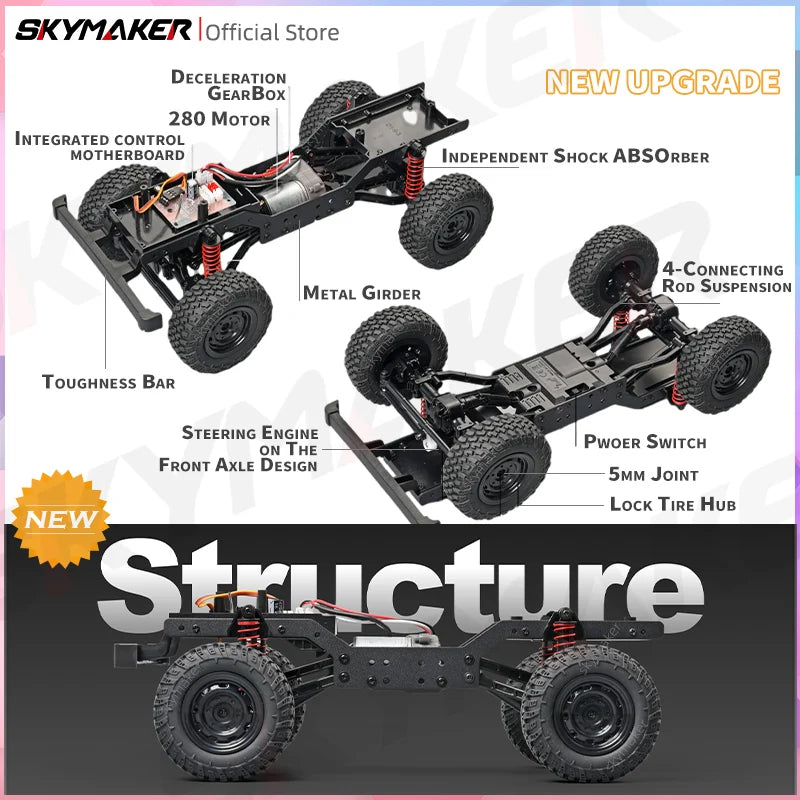 MN99s MN98 1:12 RC Rock Crawler Defender with 4WD and 2.4G Remote Control