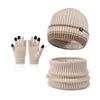 Kids’ Winter Hat, Scarf & Gloves Set – 3-Piece Fleece-Lined Beanie & Neck Warmer for Boys & Girls (Ages 4-10)