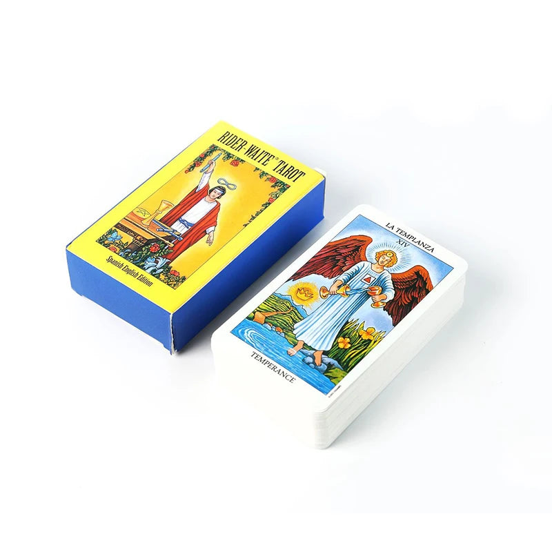 Hot Sell Rider Waite Tarot Card Deck - Divination, Personal Use, Full English and Spanish Version, Oracles Deck for Girls, Board Game