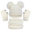 Winter Warm Children’s Hat Scarf Gloves Set – Thick Windproof Beanie Hat, Cover Hood & Scarf for Kids – Cozy Baby & Children Winter Accessories