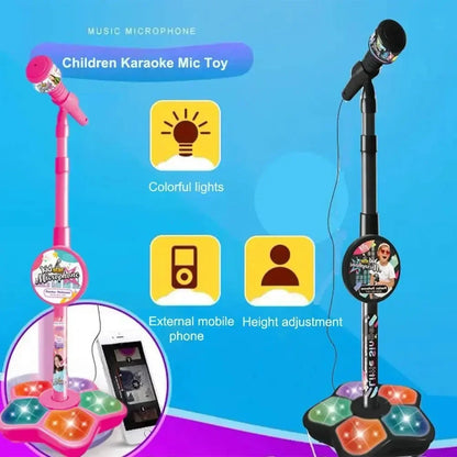 Kids Microphone with Stand - Karaoke Music Toy for Brain Training, Educational Gift for Boys and Girls