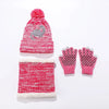 IYEAL Winter Children’s Warm Knitted Hat, Scarf & Gloves Set – Soft Velvet Lined Kids Winter Knitted Accessories for Boys & Girls