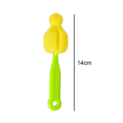 Sponge Nipple Cleaning Brush – Long Handle Baby Pacifier & Straw Scrubber, 360° Glass Cup & Kitchen Cleaning Tool