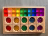 Wooden Montessori See-Through Blocks – Mixed Acrylic Gems Toy for Kids, Open Play Educational Toy