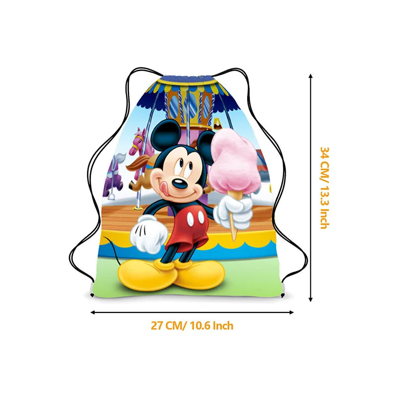 Disney Mickey & Minnie Children Drawstring Bag – Cartoon Anime Backpack, School Bag for Kids, Birthday & Christmas Gifts - Kidzy Market