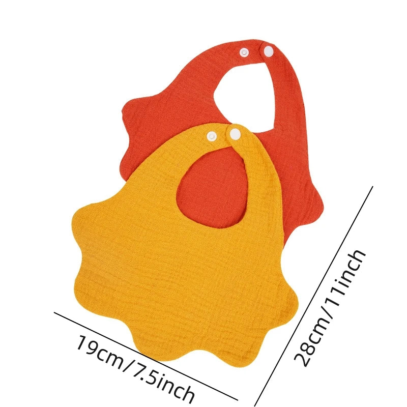 Soft Cotton Baby Print Bibs – Solid Color Infant Burp Cloths, Bandana Scarf for Newborns, Feeding & Saliva Towel for Boys & Girls - Kidzy Market