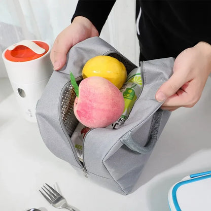 Children’s Solid Color Lunch Bag - Thermal Insulated Large Capacity Food Storage for Picnic & School - Kidzy Market