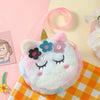 Children’s Cross-Body Bag Plush Unicorn Cartoon Coin Purse Cute Girl Flower Shoulder Bag Portable - Kidzy Market