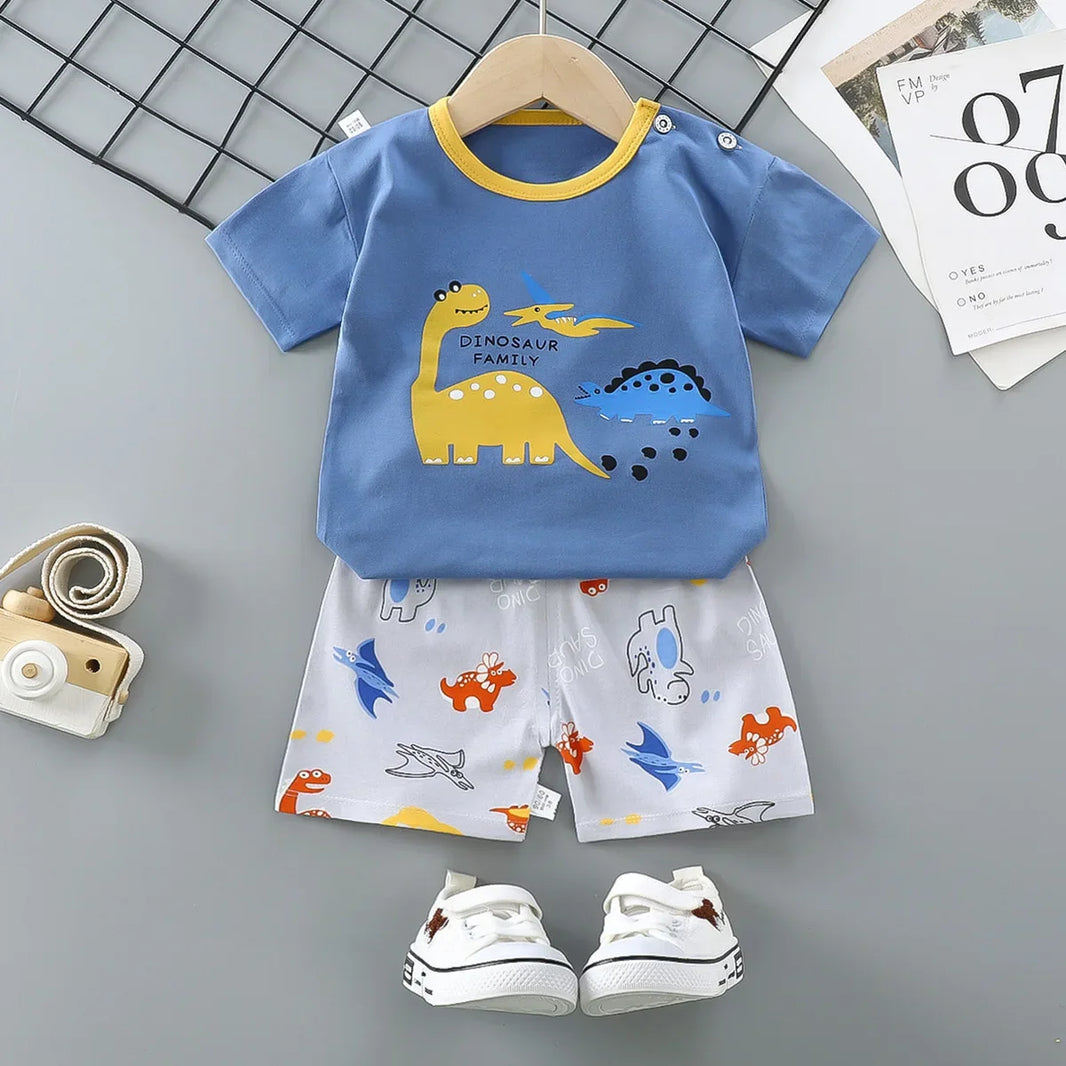 Summer Baby Clothes Set – Casual Baby Boy Clothing Set with T-shirt & Shorts – Kids Unisex Short Sleeve Sports Outfit – Infant Baby Girl Clothes