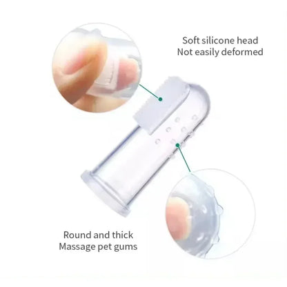 Baby Finger Toothbrush with Box, Silicone Infant Tooth Brush, Soft Rubber Training & Pet Toothbrush