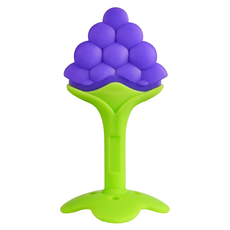 Baby Silicone Training Toothbrush - BPA Free Banana Shape Teether Chew Toy and Teething Ring for Infants