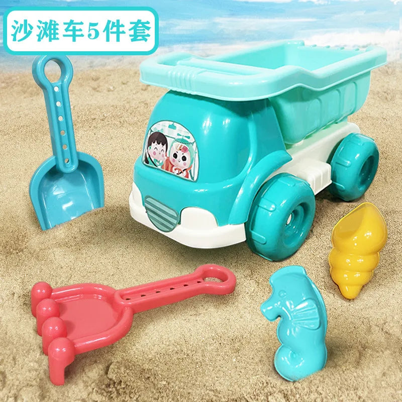 23Pcs Summer Beach Toy Set With Bucket, Watering Bottle & Shovels — Kids Sand & Water Play Tools