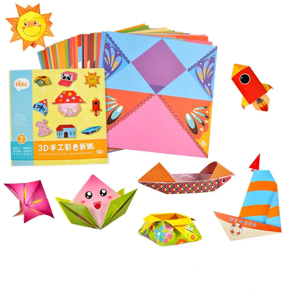 54 Pages Montessori DIY Kids Craft Set – 3D Cartoon Animal Origami Handcraft Paper Art Educational Toy for Children