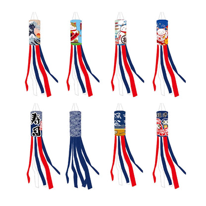 Waterproof Koinobori Kite Hanging Banner – 100cm Carp Wind Sock Flag, Festival Supplies, Ornaments for Restaurant, Sushi, Garden