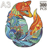 100-300 Piece Wooden Animal Jigsaw Puzzle - Wolf and Chicken Irregular Pieces 3D Brain Teaser for Adults & Kids Holiday Gift