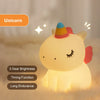 Unicorn Silicone LED Touch Night Light USB Rechargeable - Cute Cartoon Animal Lamp for Kids Bedroom & Nursery