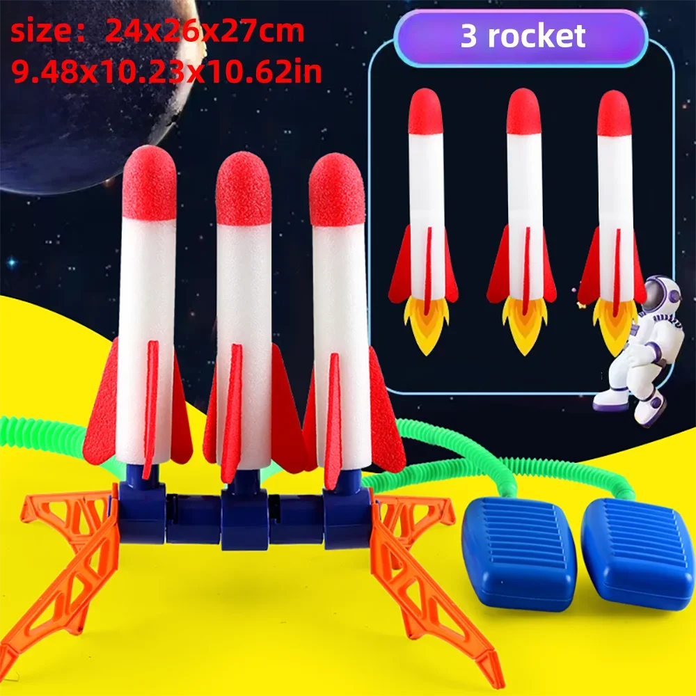 GSF Foam Rocket Launcher with Foldable Stand – Outdoor Jump & Launch Toy with Foam Rockets for Kids, Ages 3+