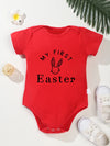 Cute Rabbit Pattern Bodysuit for Infants - Newborn Easter Jumpsuit Romper for Baby Boy & Girl (0-24M) - My First Easter Outfit