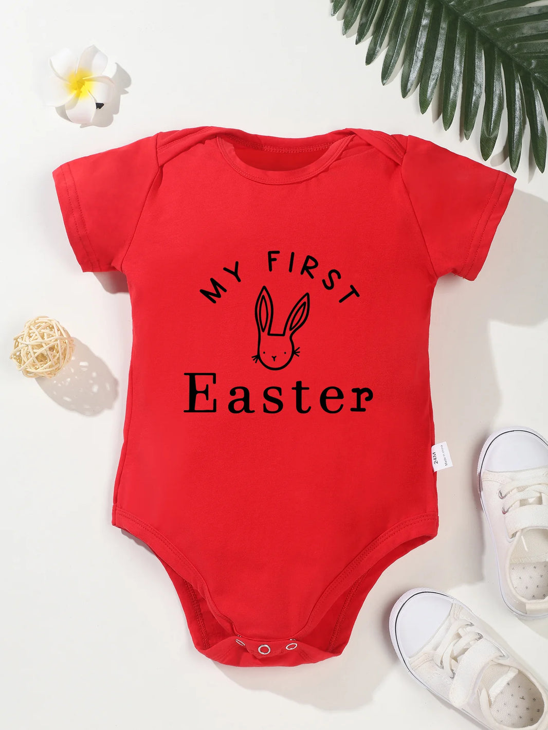 Cute Rabbit Pattern Bodysuit for Infants - Newborn Easter Jumpsuit Romper for Baby Boy & Girl (0-24M) - My First Easter Outfit