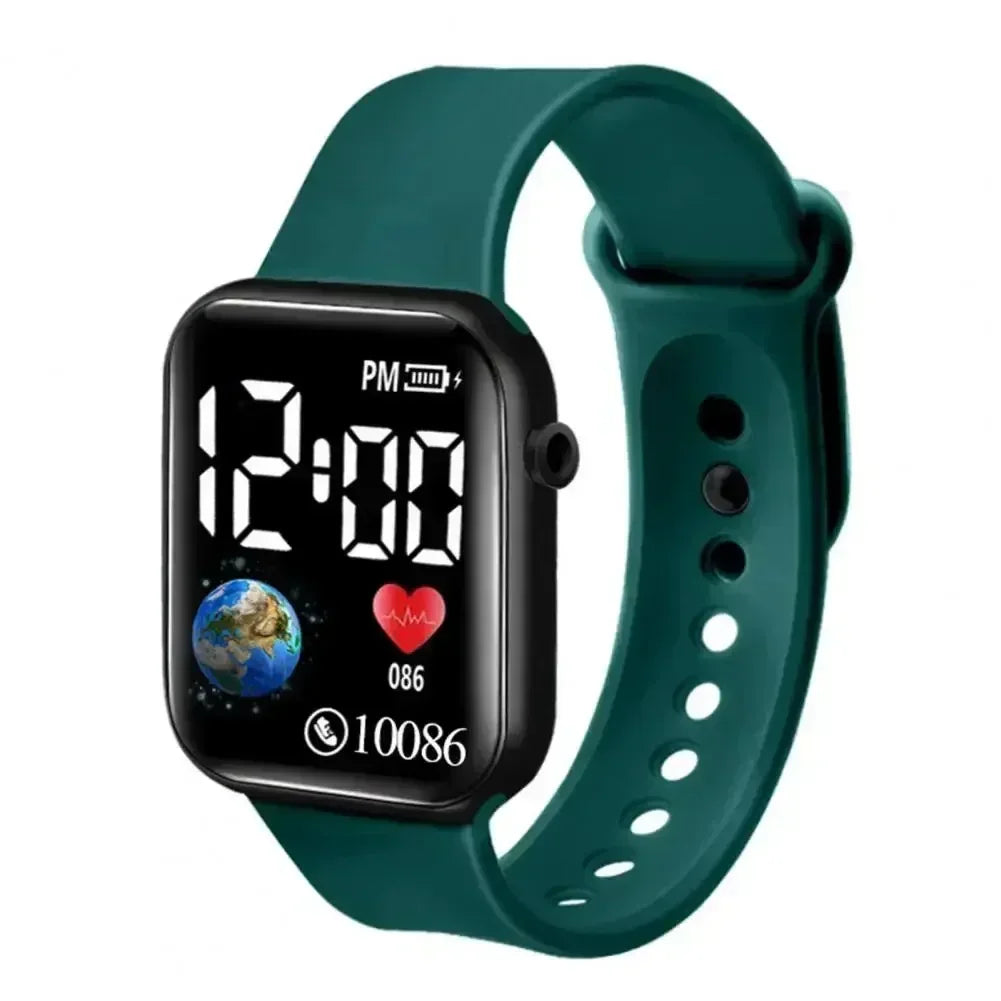 LED Digital Display Waterproof Electronic Smart Sport Fitness Watch Universal for Children