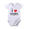 Pure Cotton “I Love Mom” & “I Love Dad” Newborn Rompers - Matching Baby Bodysuits for Twins, Summer Clothes for 0-24 Months