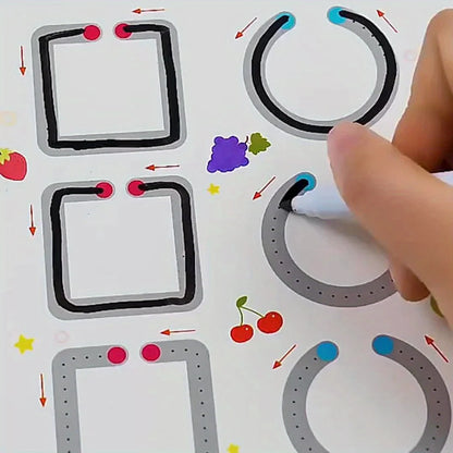 Reusable Pen Control Training Book for Children – Montessori Educational Magical Tracing Workbook for Calligraphy Practice