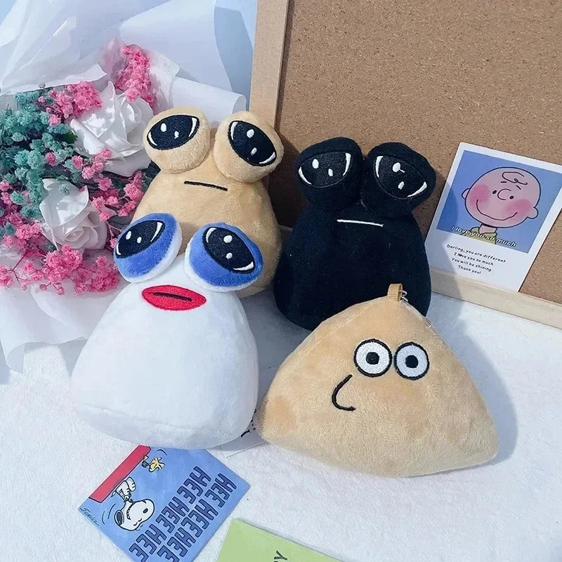 10cm My Pet Alien Pou Plush Keychain, Furdiburb Emotion Stuffed Doll for Kids Gift