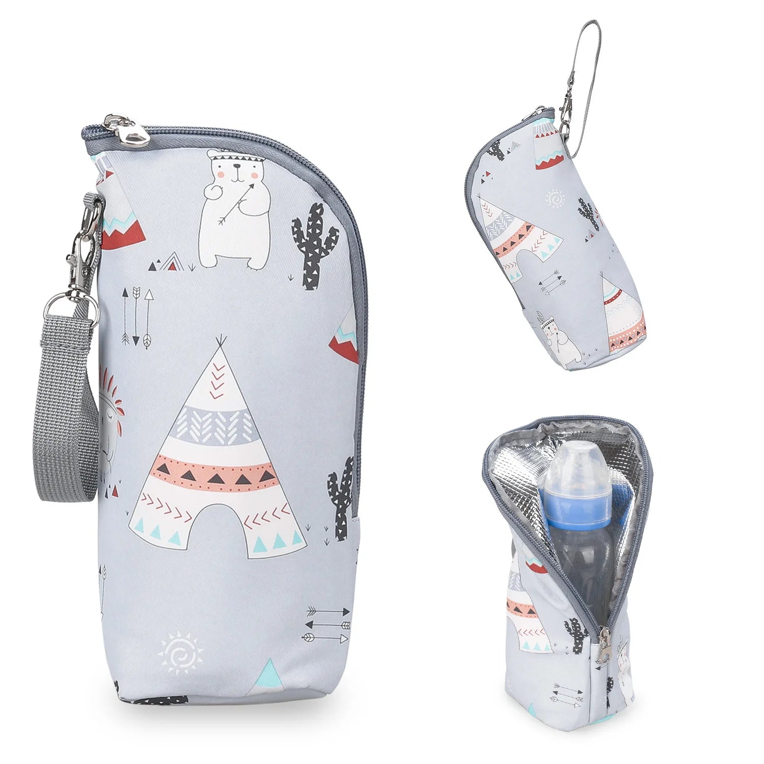 Portable Baby Bottle Bag Feeding Warmer Aluminum Mold Insulation Stroller Hanging Bag - Kidzy Market