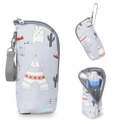 Portable Baby Bottle Bag Feeding Warmer Aluminum Mold Insulation Stroller Hanging Bag - Kidzy Market