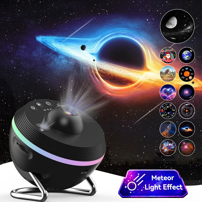 12-in-1 Galaxy Star Projector with Meteor Ultra Clear Rotary Space Ball Night Light Planetarium Lamp for Kids