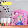 Children’s Drawing and Writing Blackboard Book – Reusable, Wipeable, with 12 Color Watercolor Pens Included